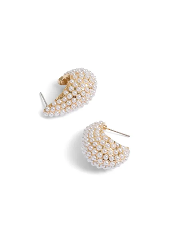 Pearl Pave Huggie Earrings sold by Suzy Shier
