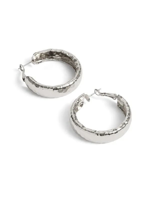 Hammered Metal Hoop Earrings sold by Suzy Shier