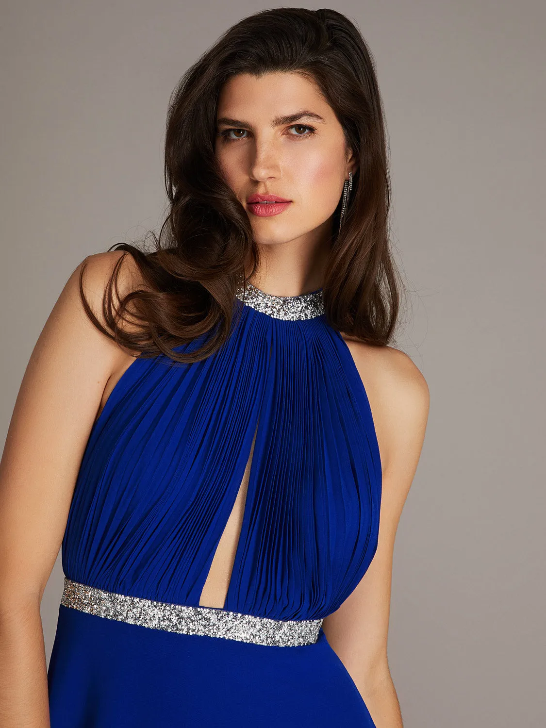 Halter Top Chiffon Fit & Flare Knee Length Dress sold by Suzy Shier product image thumbnail 4