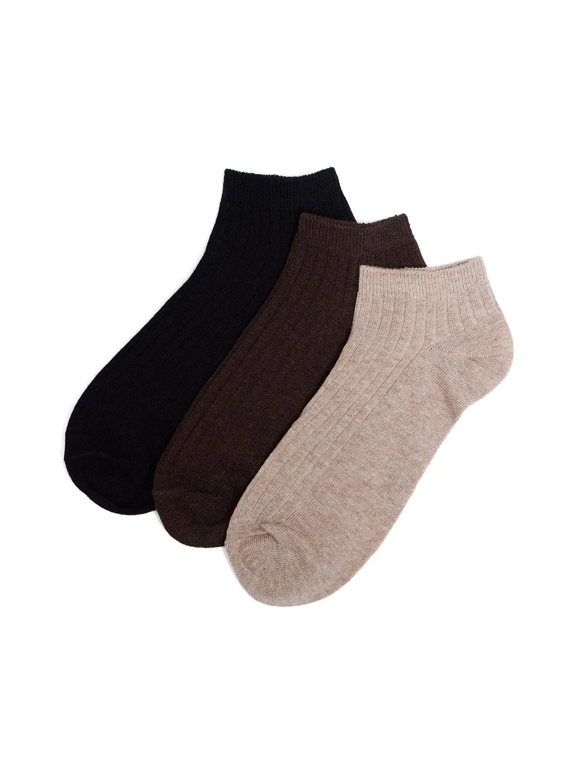 3-Pack Of Ribbed Ankle Socks sold by Suzy Shier