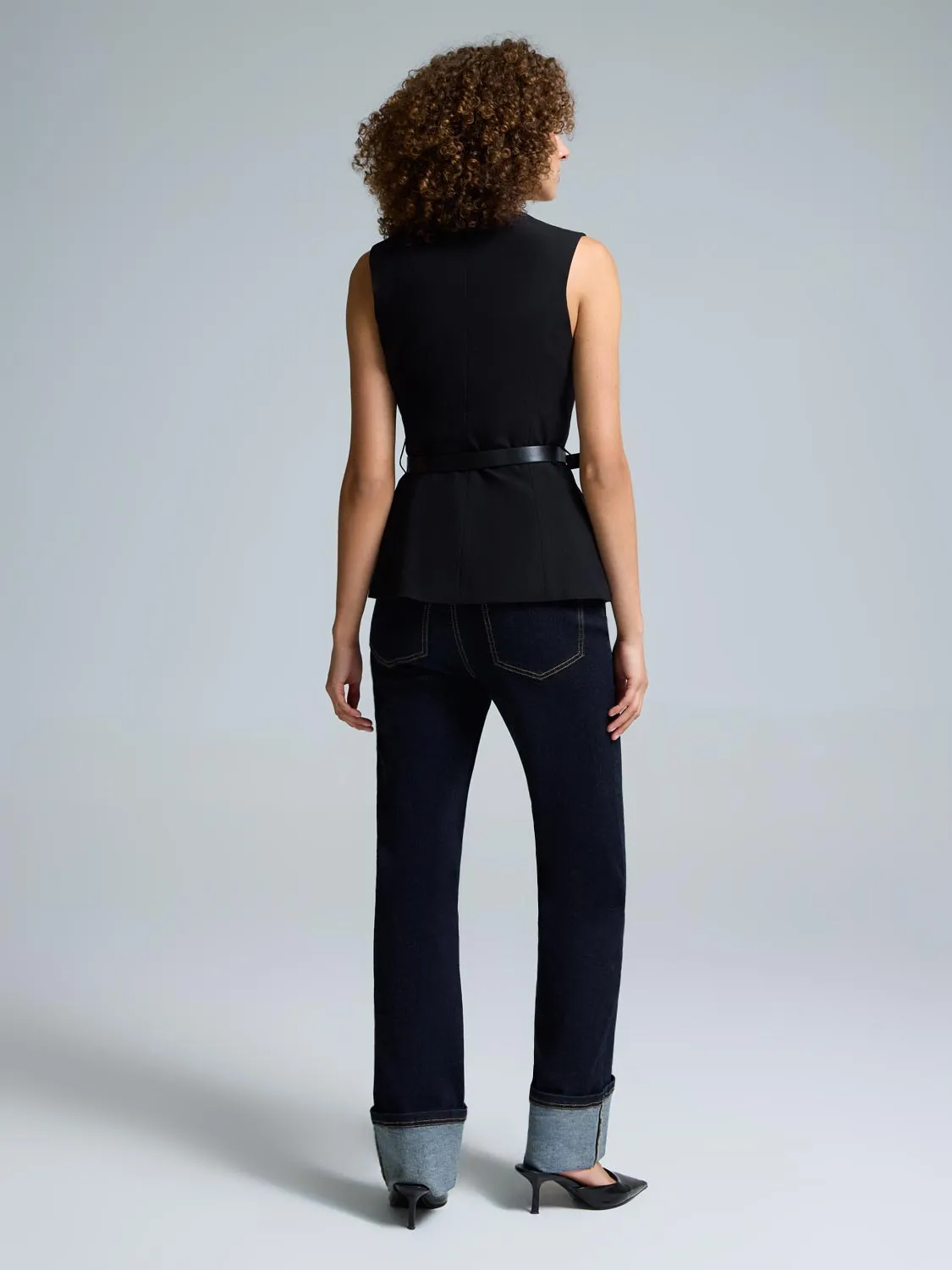 Button-Up Peplum Blazer Vest sold by Suzy Shier product image thumbnail 5