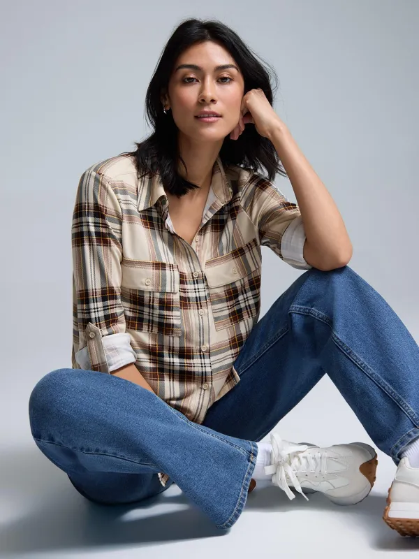 Button-Up Plaid Shirt sold by Suzy Shier