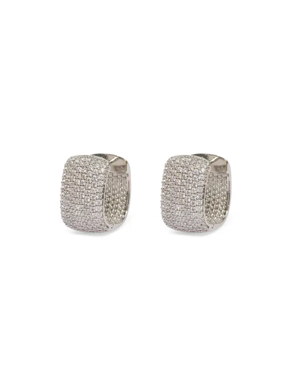 Pave Chunky Hoop Earrings sold by Suzy Shier