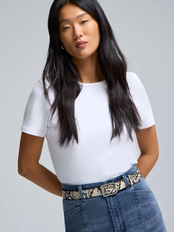 Snake Print Faux Leather Belt sold by Suzy Shier