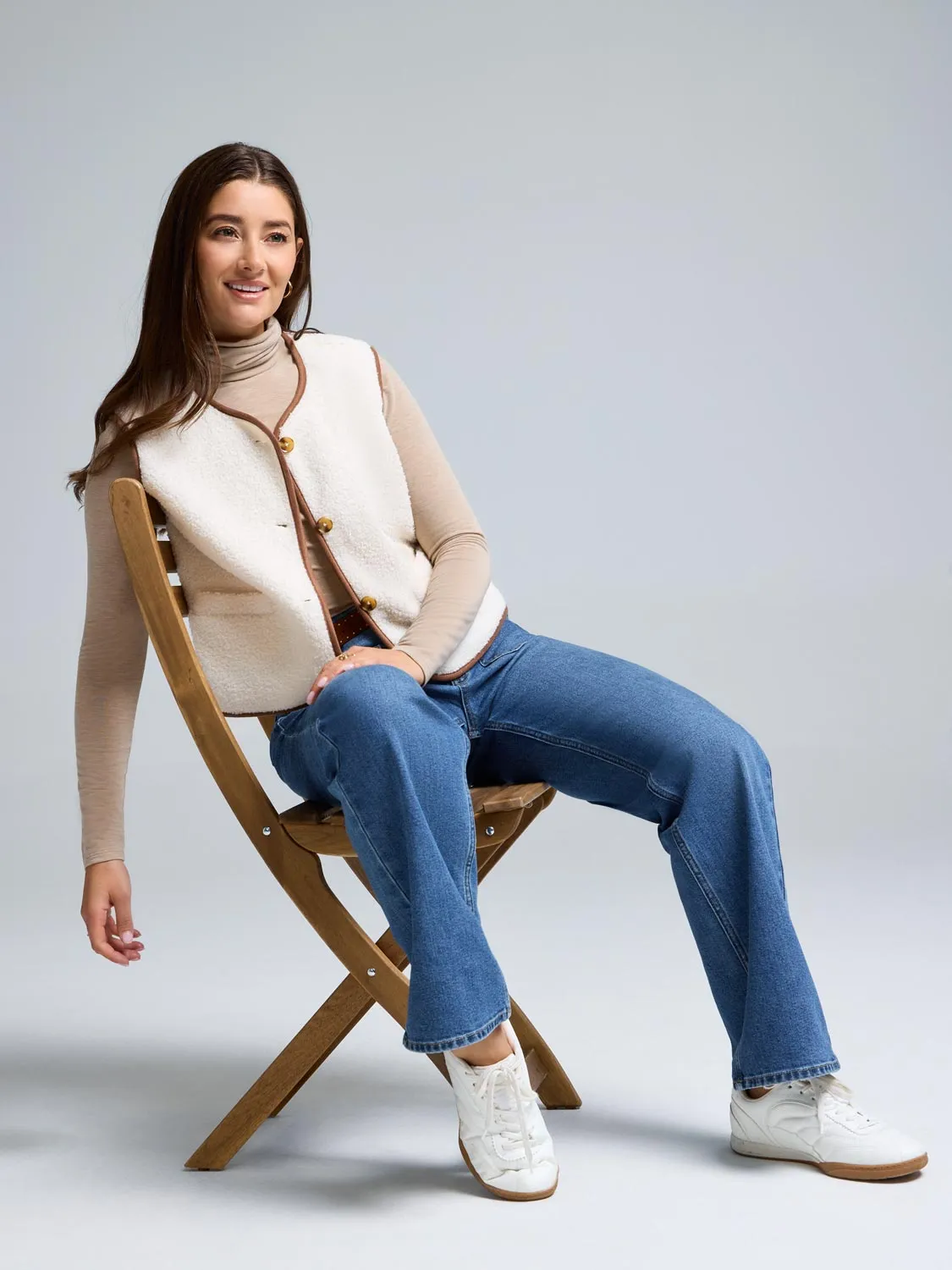 Sleeveless Sherpa Vest sold by Suzy Shier product image thumbnail 3