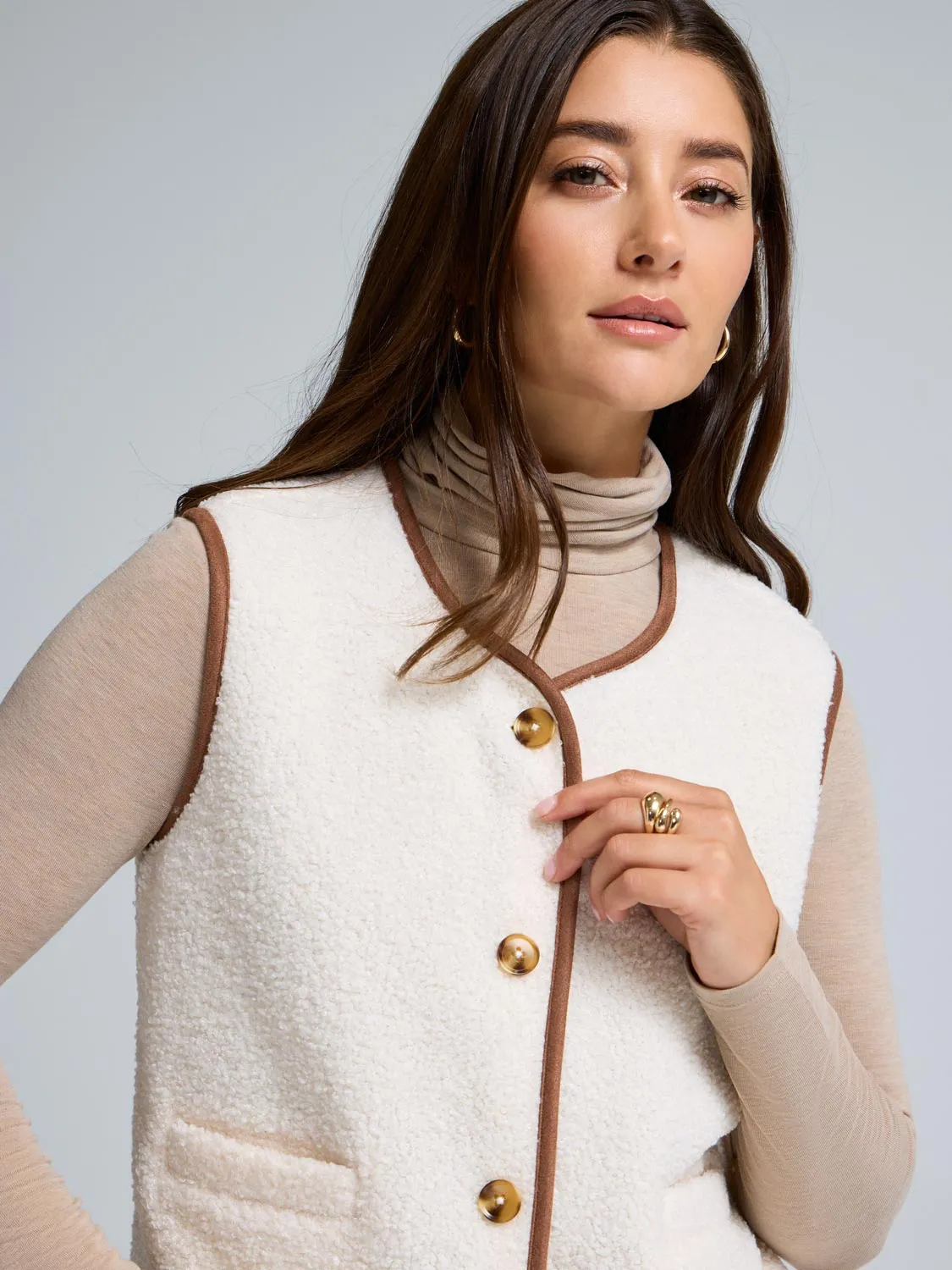 Sleeveless Sherpa Vest sold by Suzy Shier product image thumbnail 2