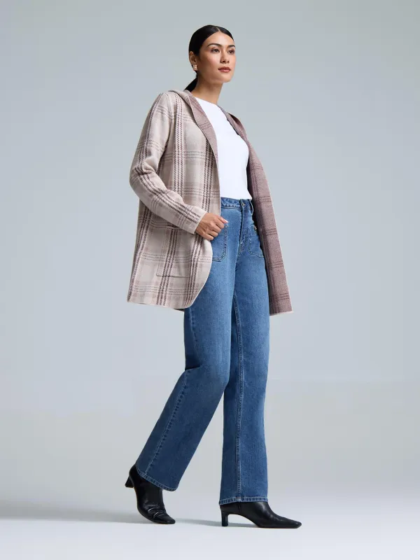 Hooded Plaid Coatigan sold by Suzy Shier