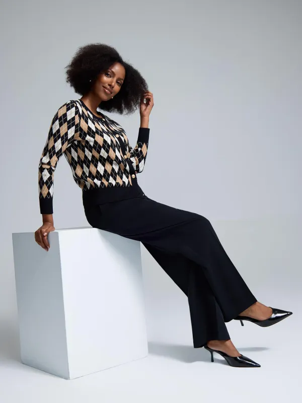 Jacquard Button-Front Cardigan sold by Suzy Shier