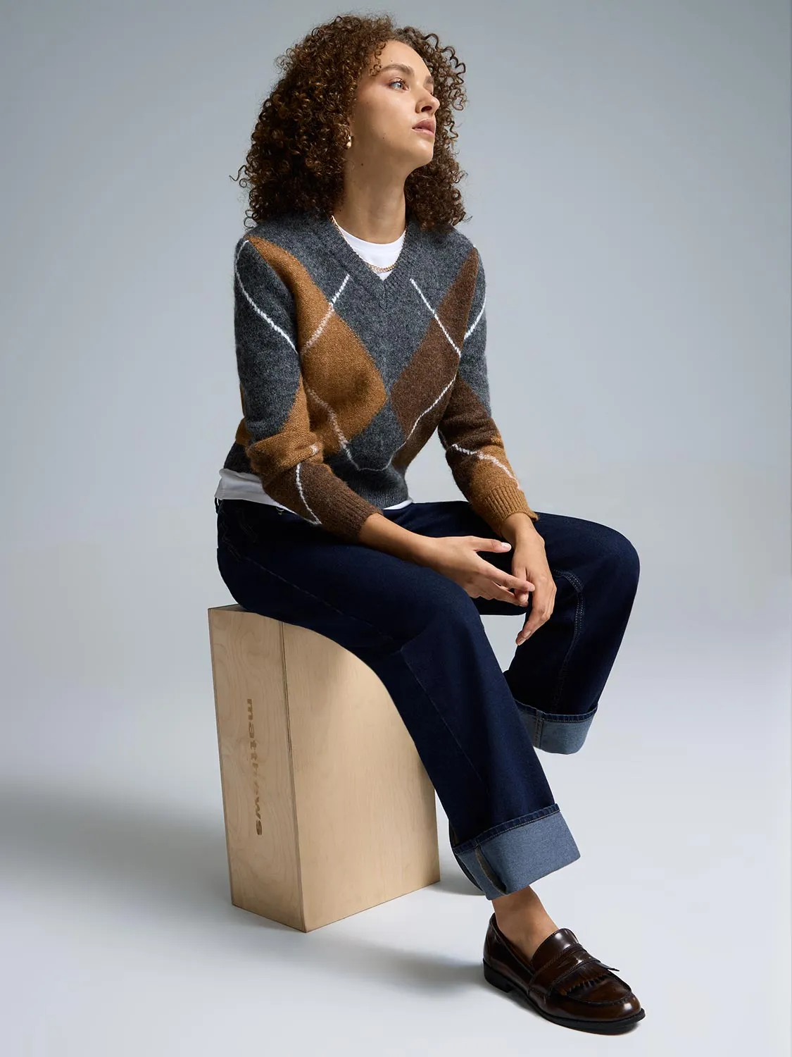 Argyle V-Neck Sweater sold by Suzy Shier product image thumbnail 3