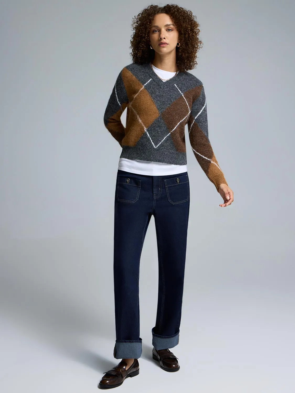Argyle V-Neck Sweater sold by Suzy Shier product image thumbnail 2