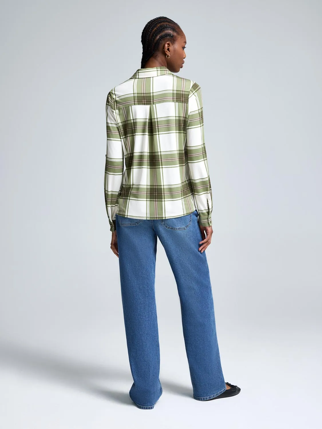 Plaid Button-Up Shirt sold by Suzy Shier product image thumbnail 4