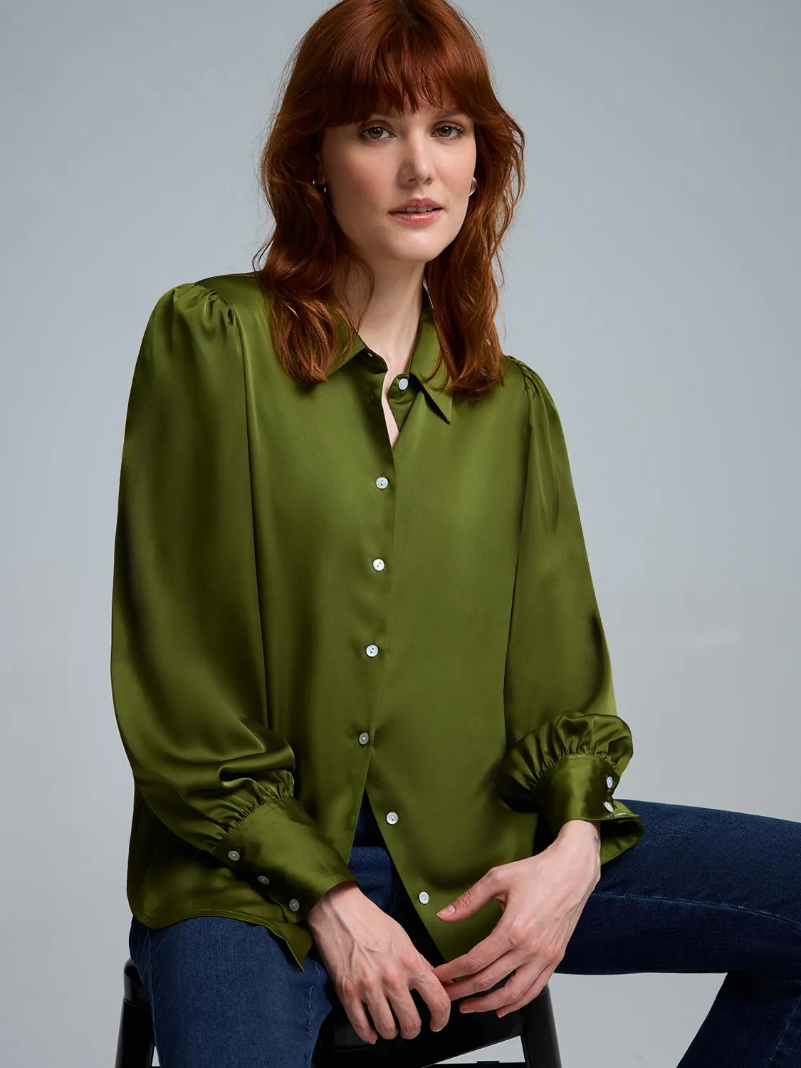 Satin-Like Blouse sold by Suzy Shier