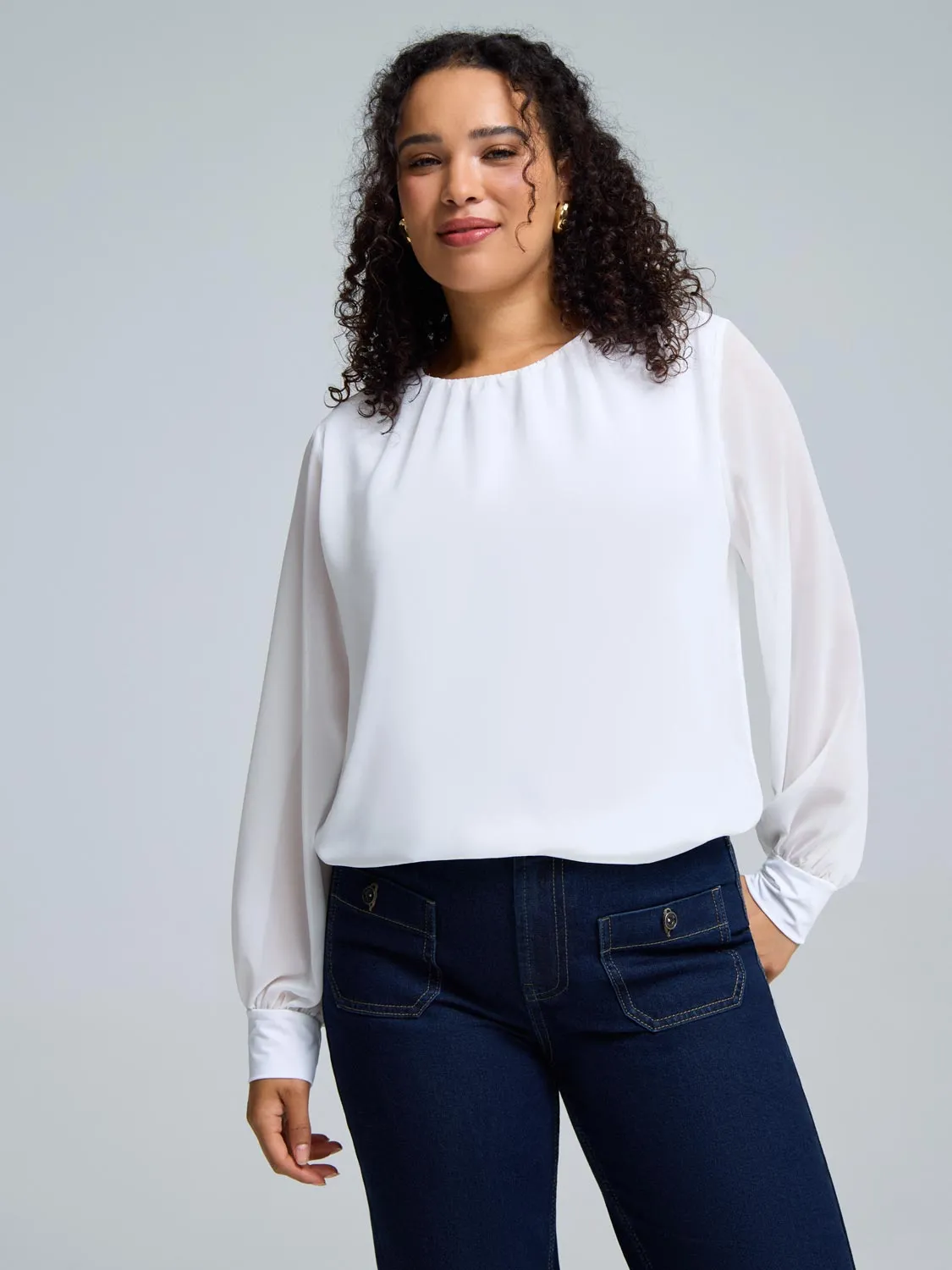 Chiffon Popover Top sold by Suzy Shier product image thumbnail 2