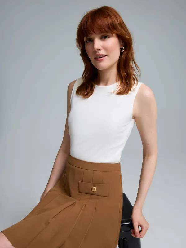 Double Layer High Neck Tank Top sold by Suzy Shier