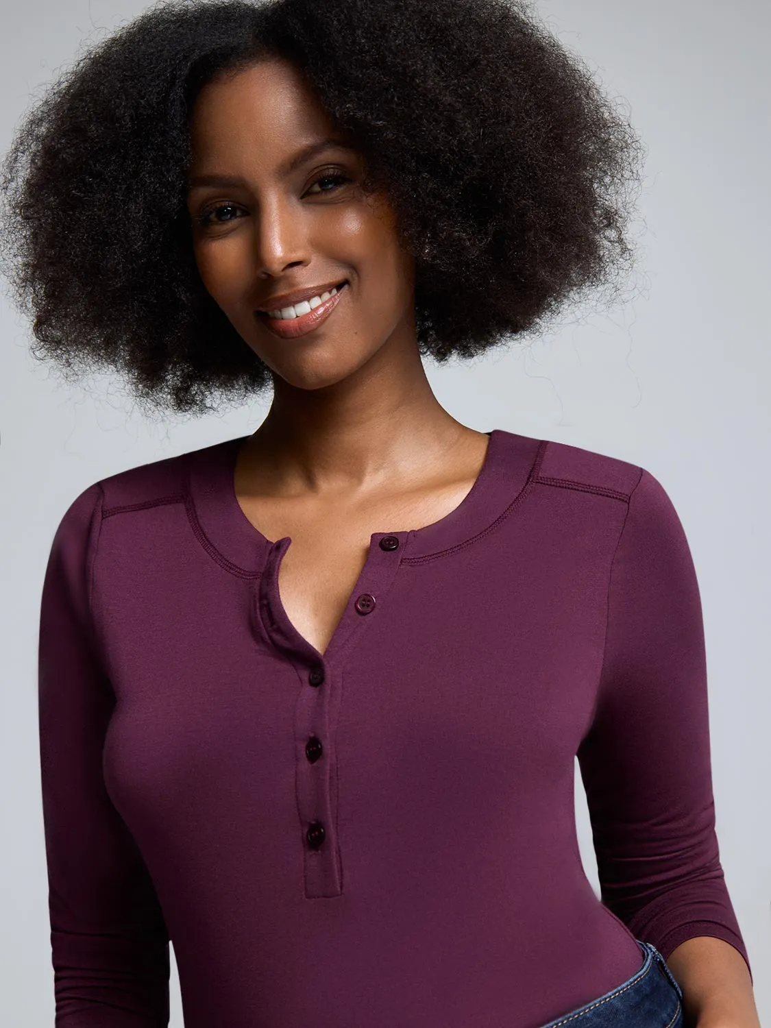 Jersey Henley Top sold by Suzy Shier product image thumbnail 5