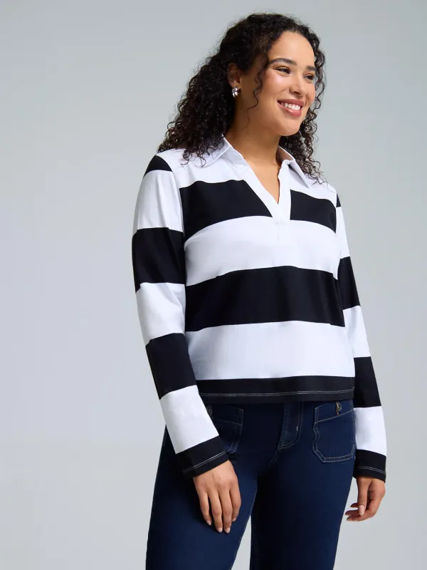 Johnny Collar Striped Top sold by Suzy Shier