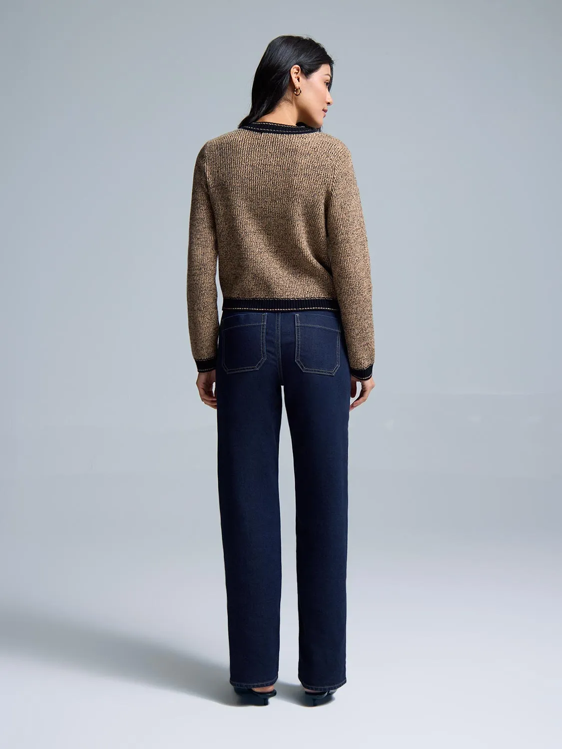 Metallic Button-Front Cardigan sold by Suzy Shier product image thumbnail 4