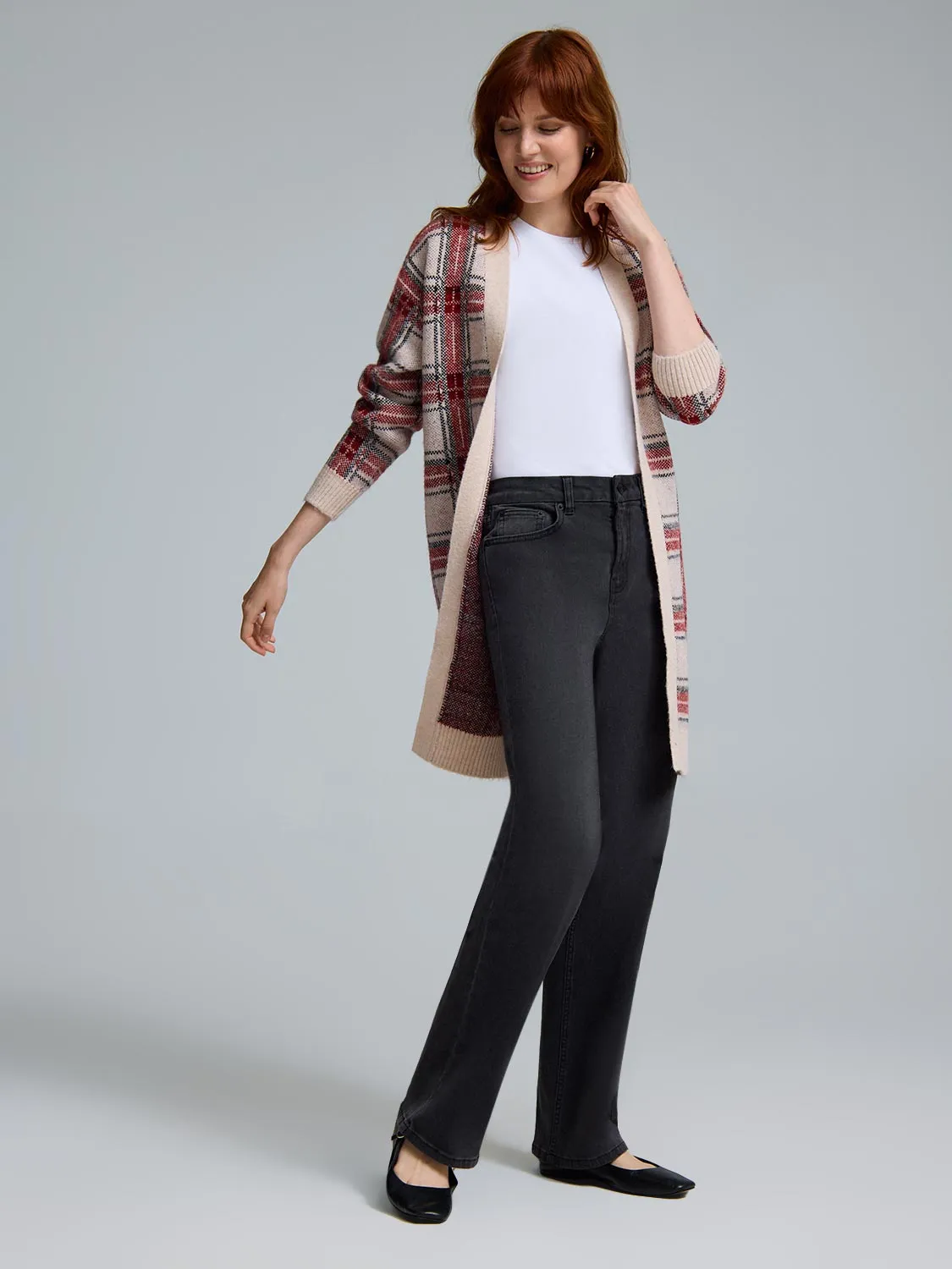 Grid Plaid Coatigan sold by Suzy Shier