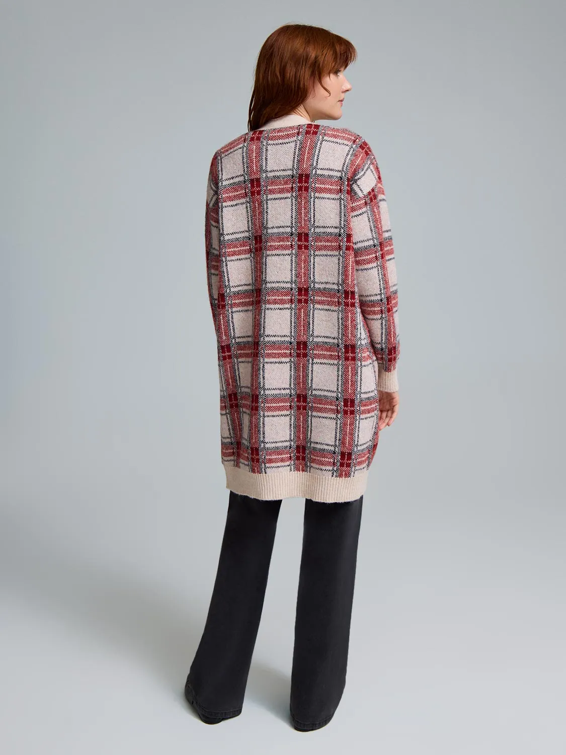 Grid Plaid Coatigan sold by Suzy Shier product image thumbnail 4