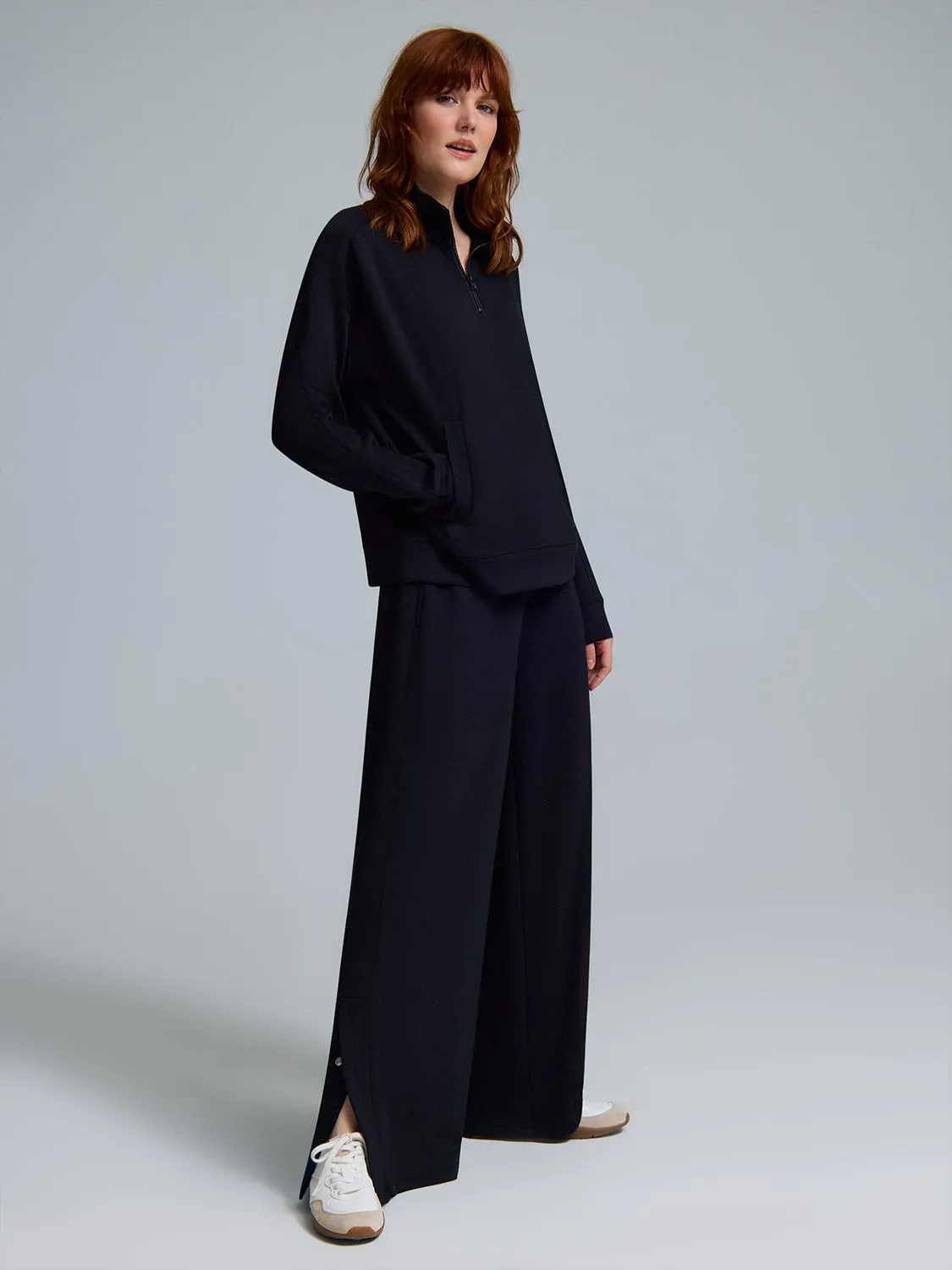 Cloud Fleece Slit Hem Wide-Leg Pants sold by Suzy Shier product image thumbnail 2