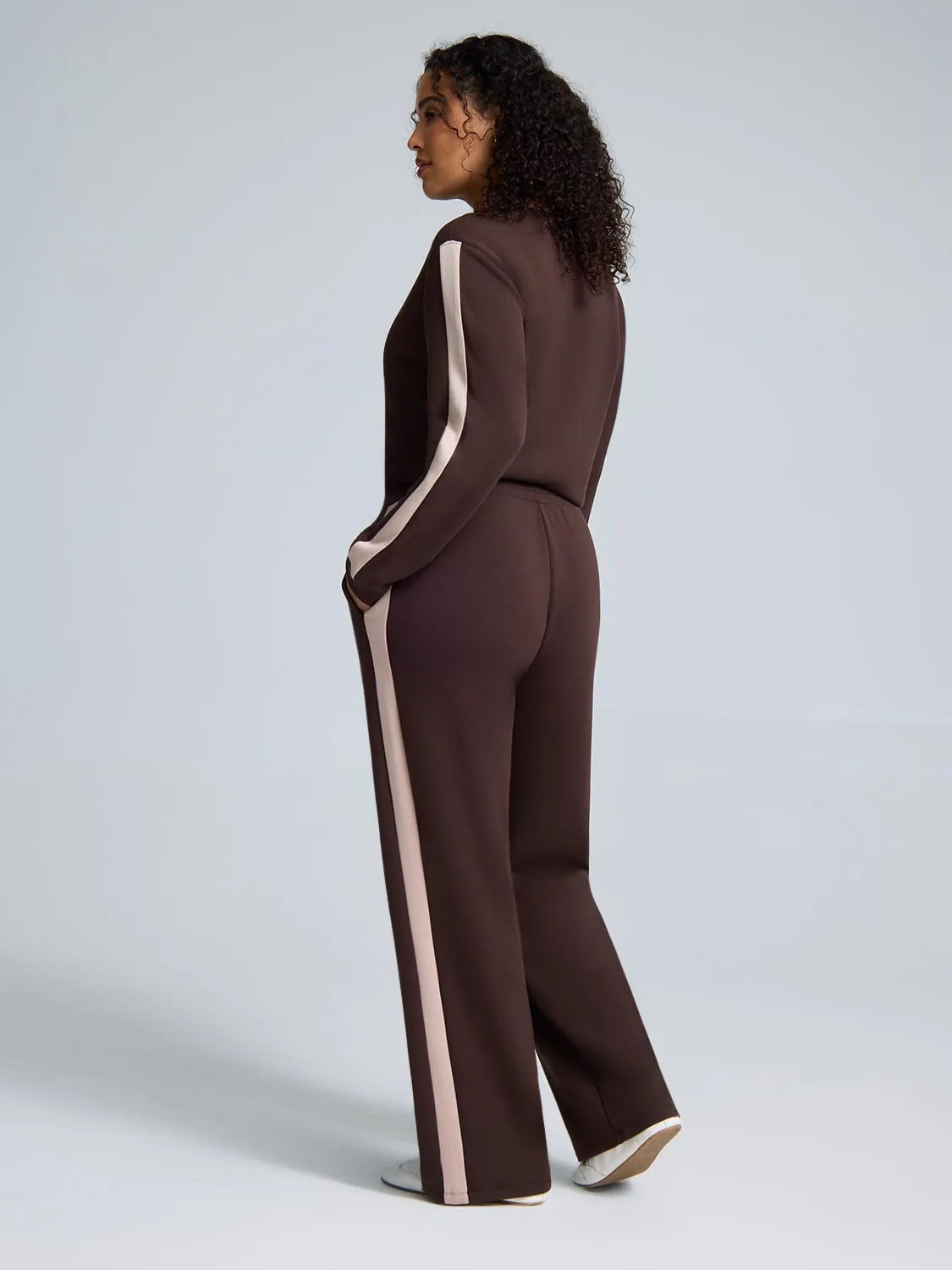 Cloud Fleece Contrast Stripe Wide-Leg Pants sold by Suzy Shier product image thumbnail 5