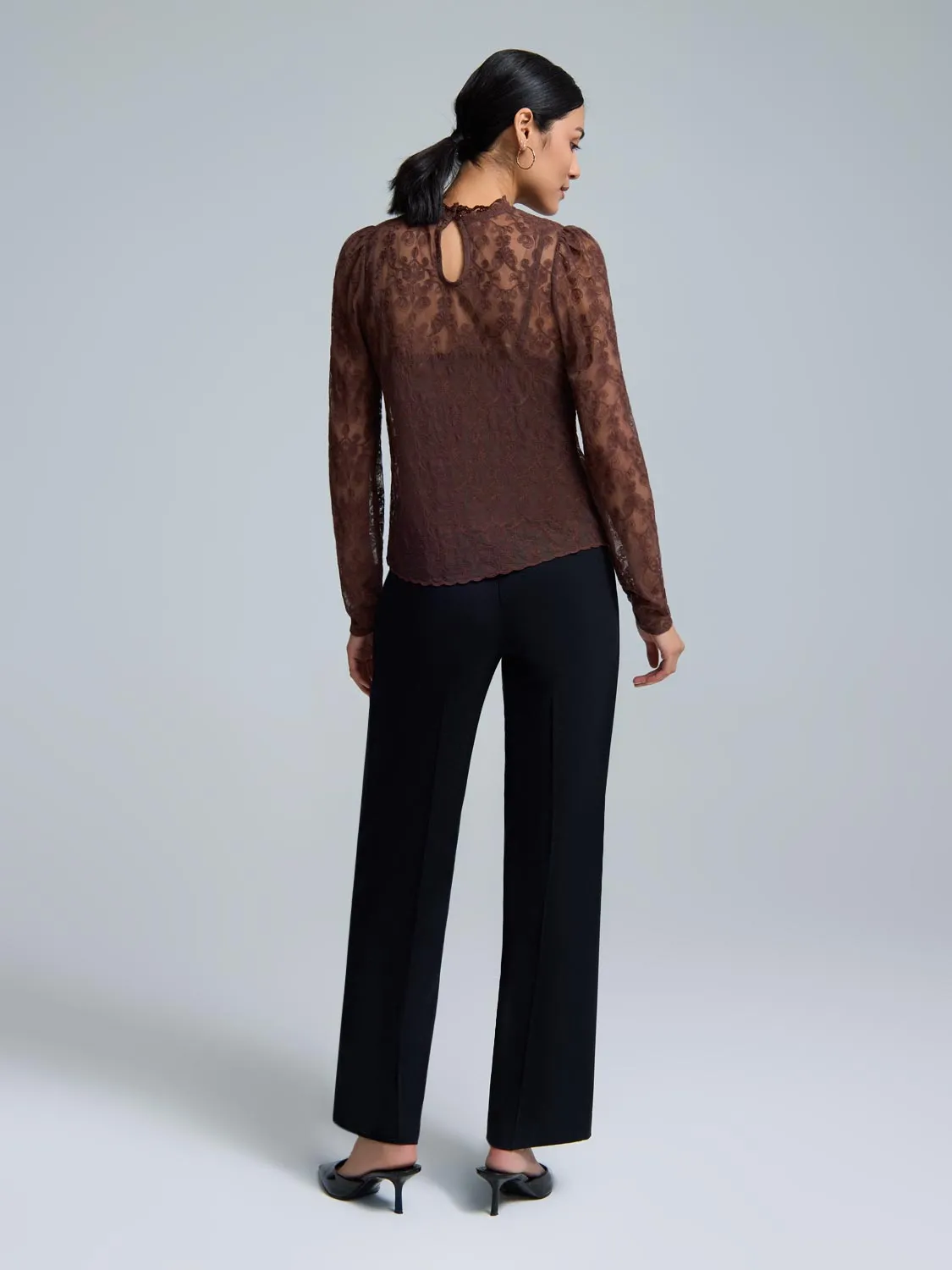 Floral Embroidered Mesh Top sold by Suzy Shier product image thumbnail 4