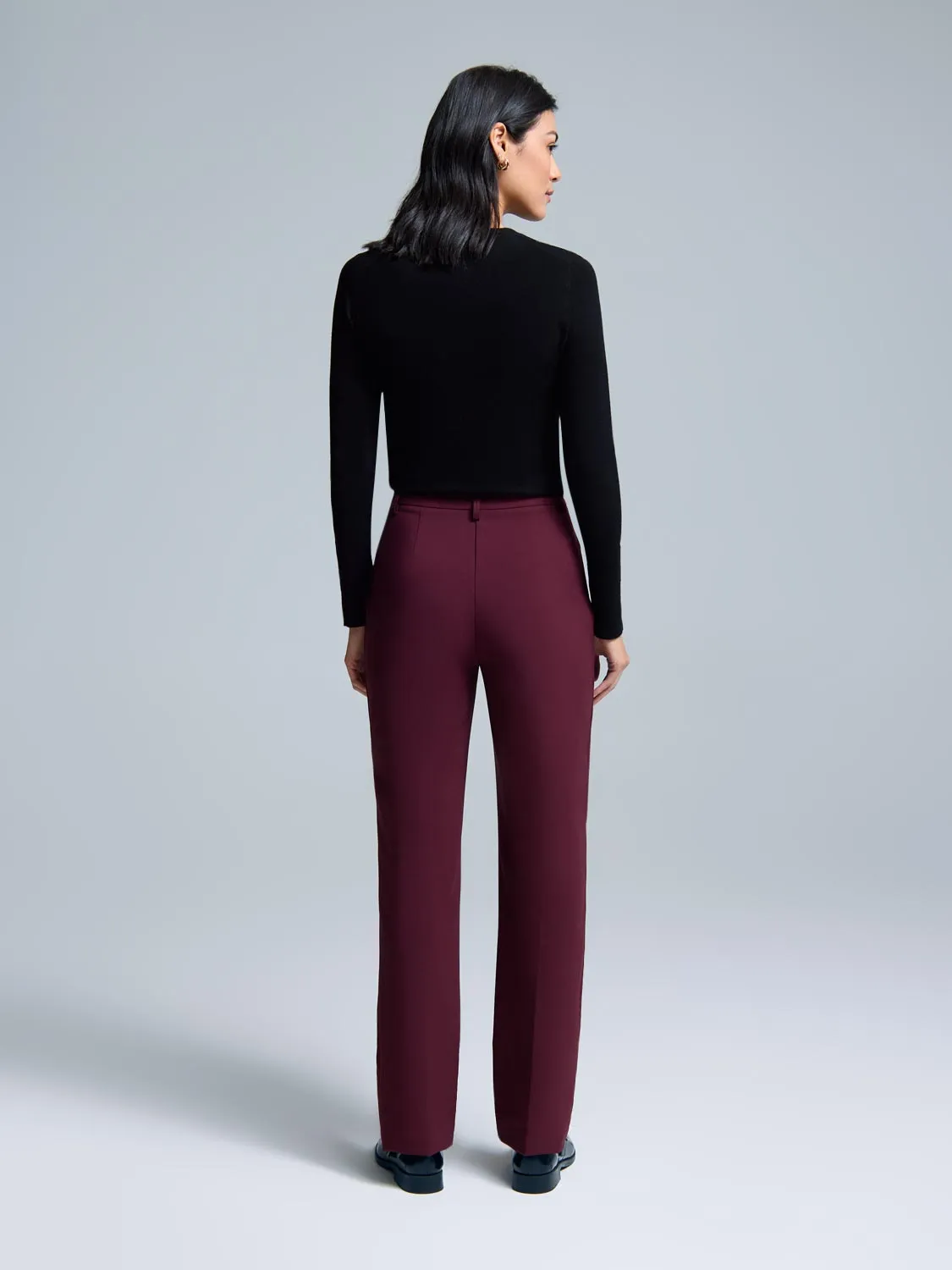 Mid-Rise Straight Leg Stretch Pants sold by Suzy Shier product image thumbnail 5