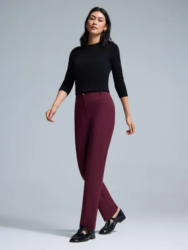 Mid-Rise Straight Leg Stretch Pants sold by Suzy Shier