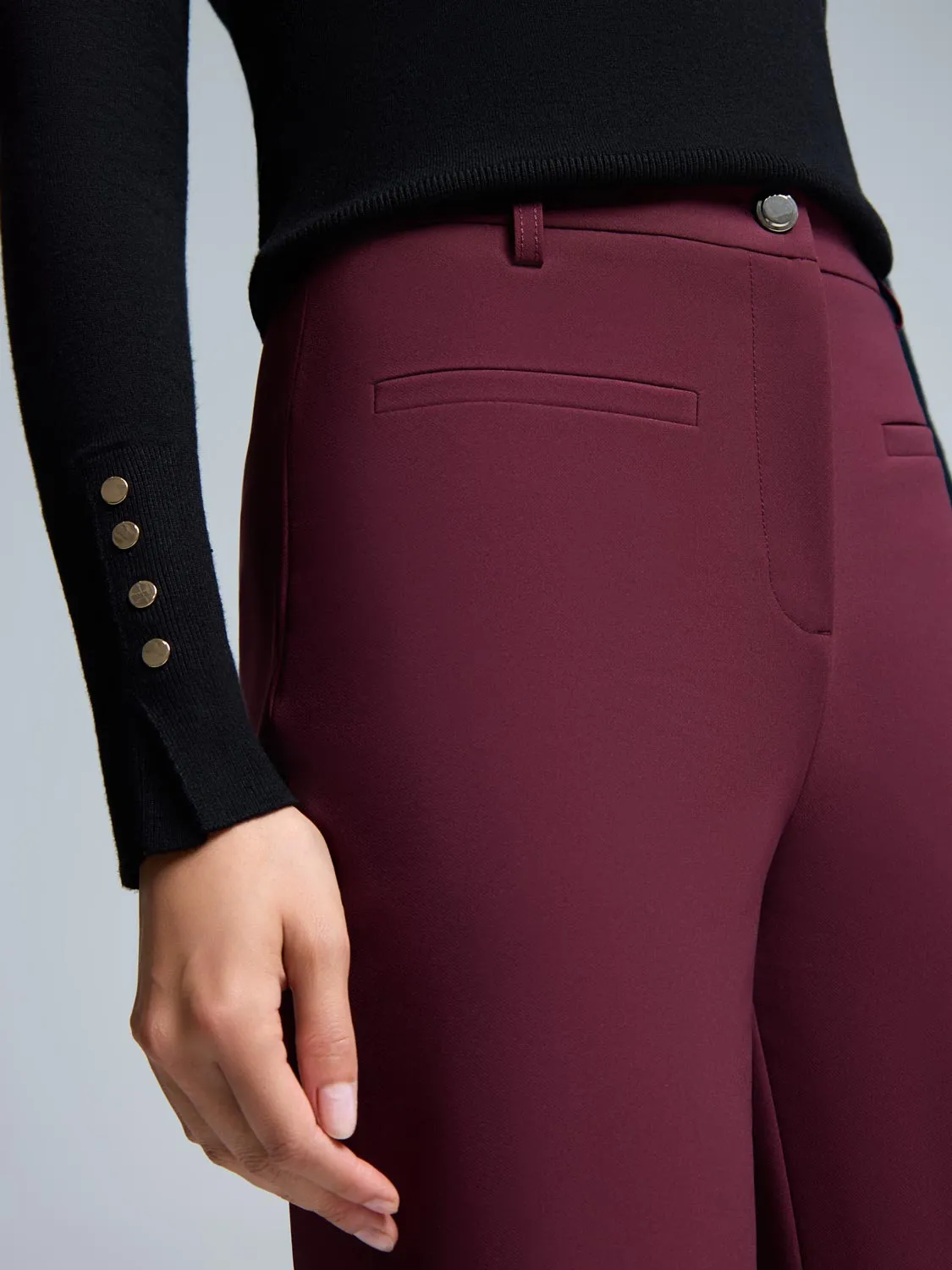 Mid-Rise Straight Leg Stretch Pants sold by Suzy Shier product image thumbnail 4