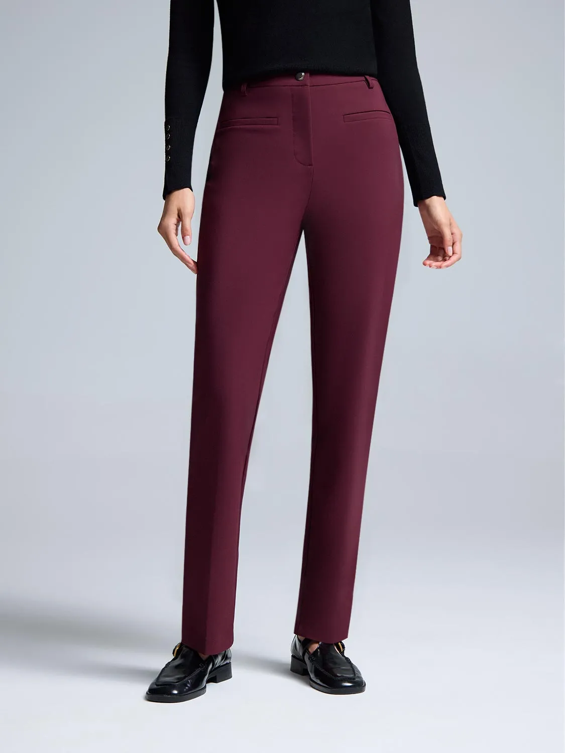 Mid-Rise Straight Leg Stretch Pants sold by Suzy Shier product image thumbnail 2