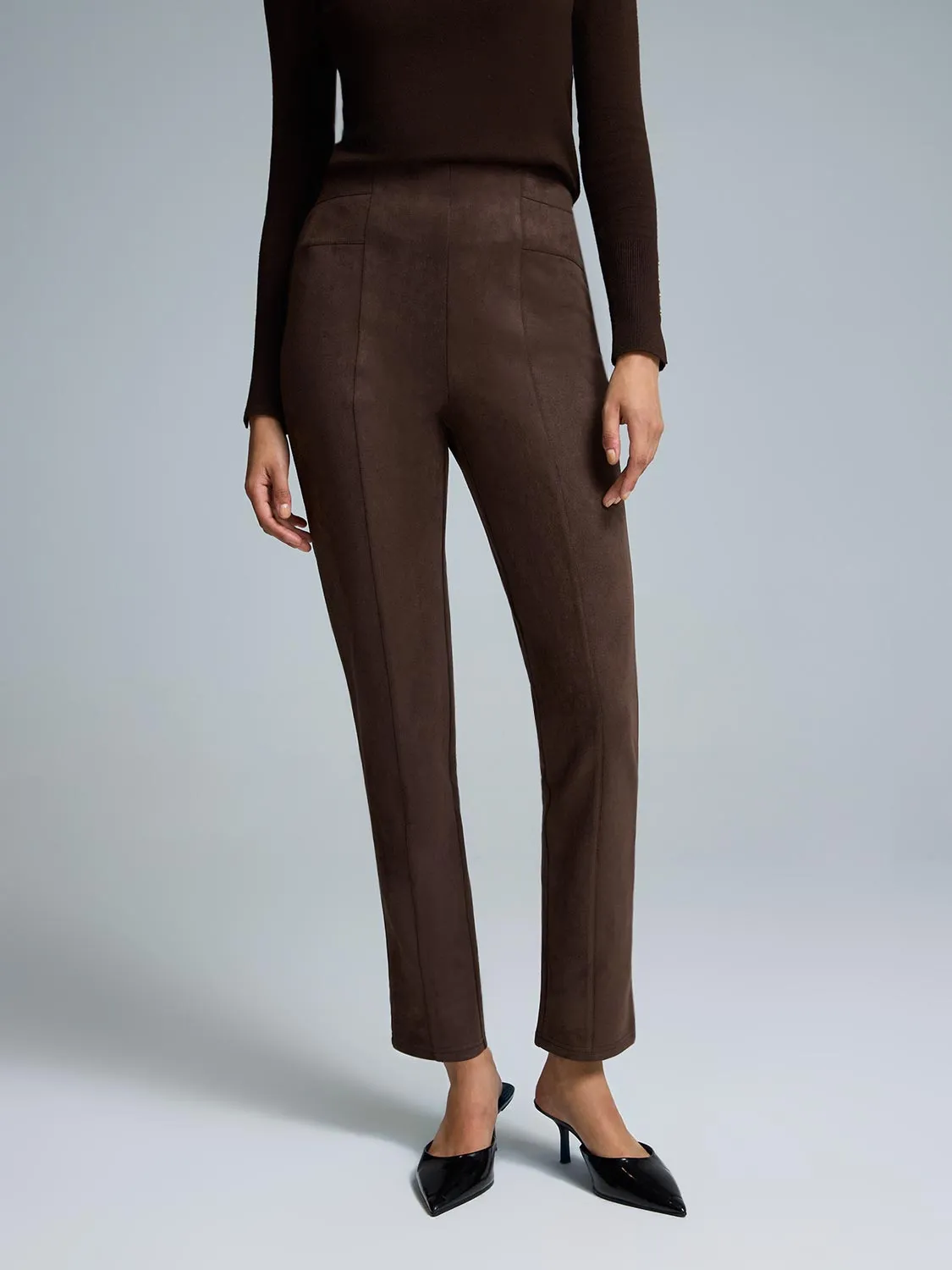Faux Suede Skinny Leg Pants sold by Suzy Shier product image thumbnail 2