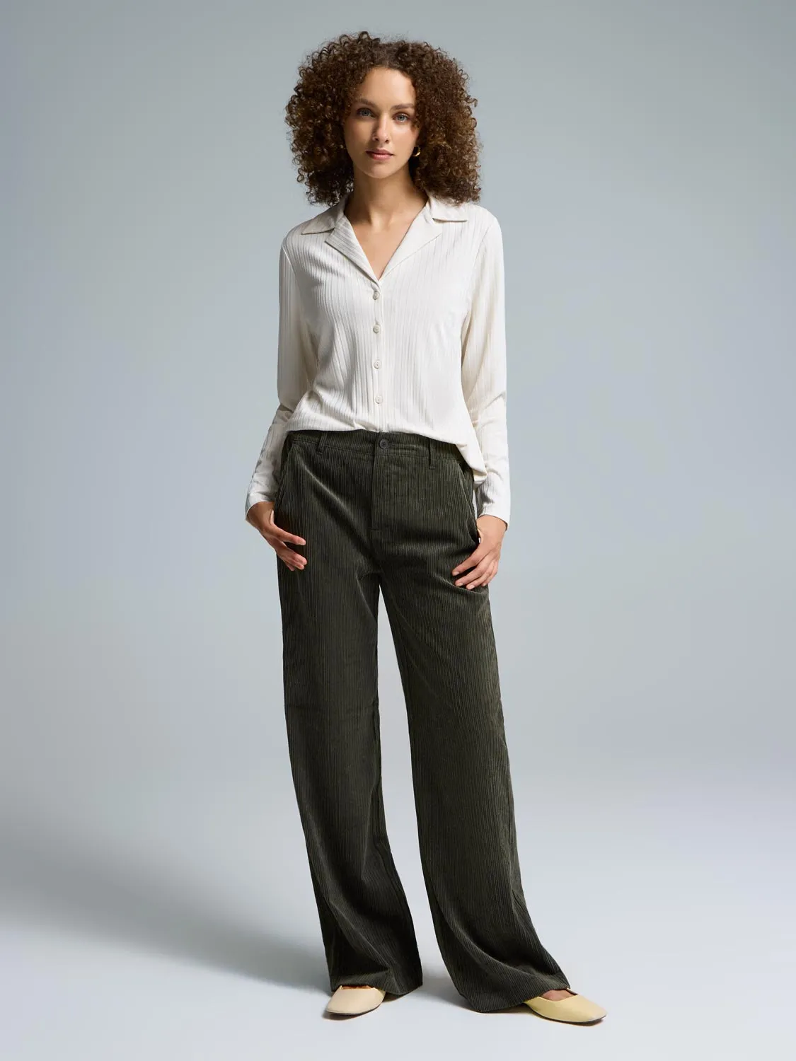 Wide-Leg Corduroy Pants sold by Suzy Shier product image thumbnail 4