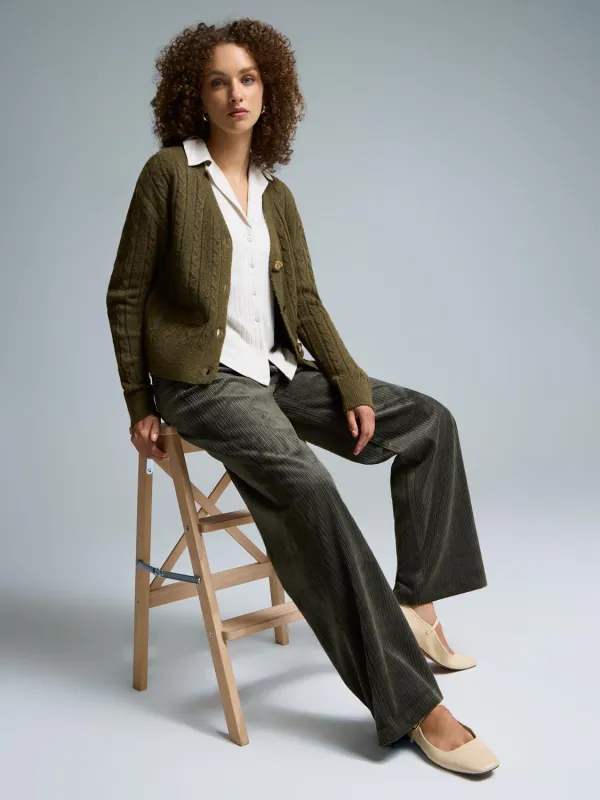 Wide-Leg Corduroy Pants sold by Suzy Shier