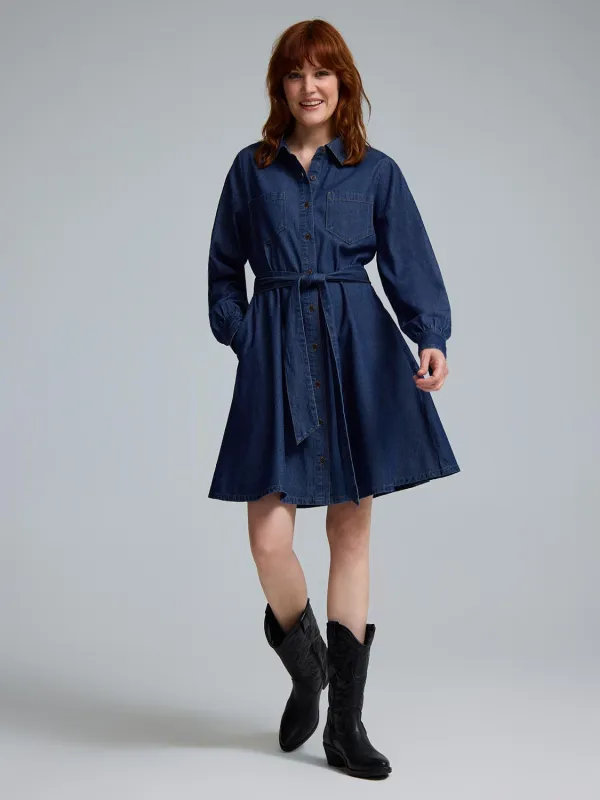 Cotton Denim Mini Shirt Dress sold by Suzy Shier