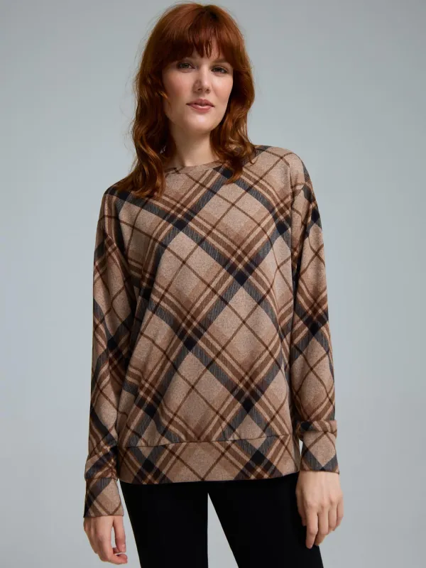 Plaid Sweatshirt sold by Suzy Shier