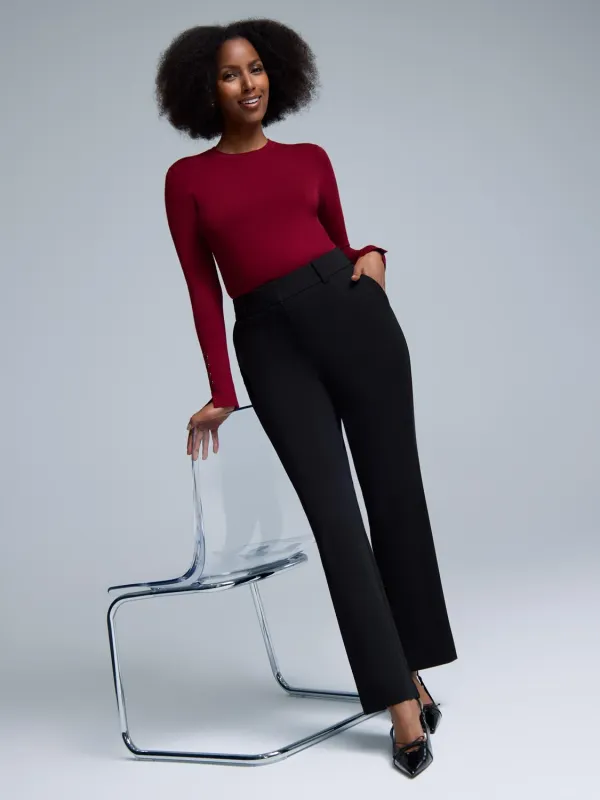 Mid-Rise Straight Leg Pants sold by Suzy Shier