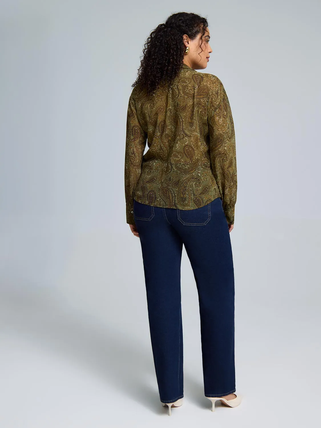 Paisley Print Chiffon Blouse With Scarf sold by Suzy Shier product image thumbnail 4