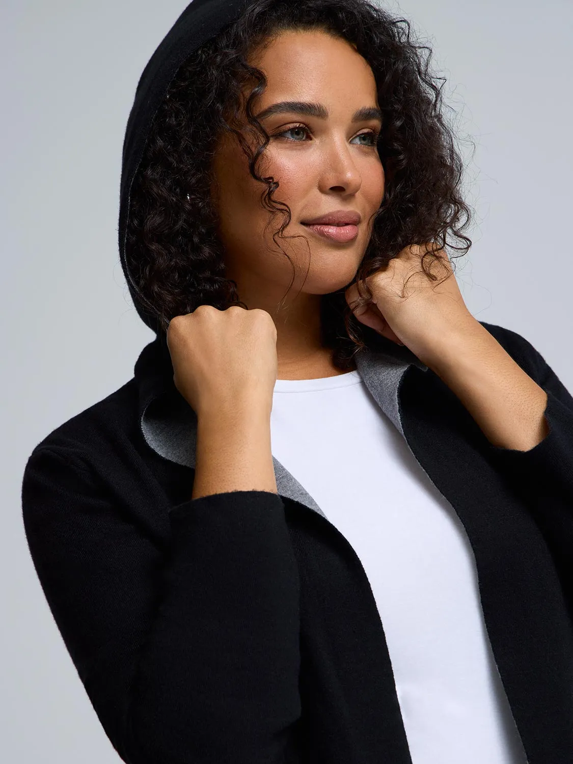 Hooded Jacquard Duster sold by Suzy Shier product image thumbnail 2