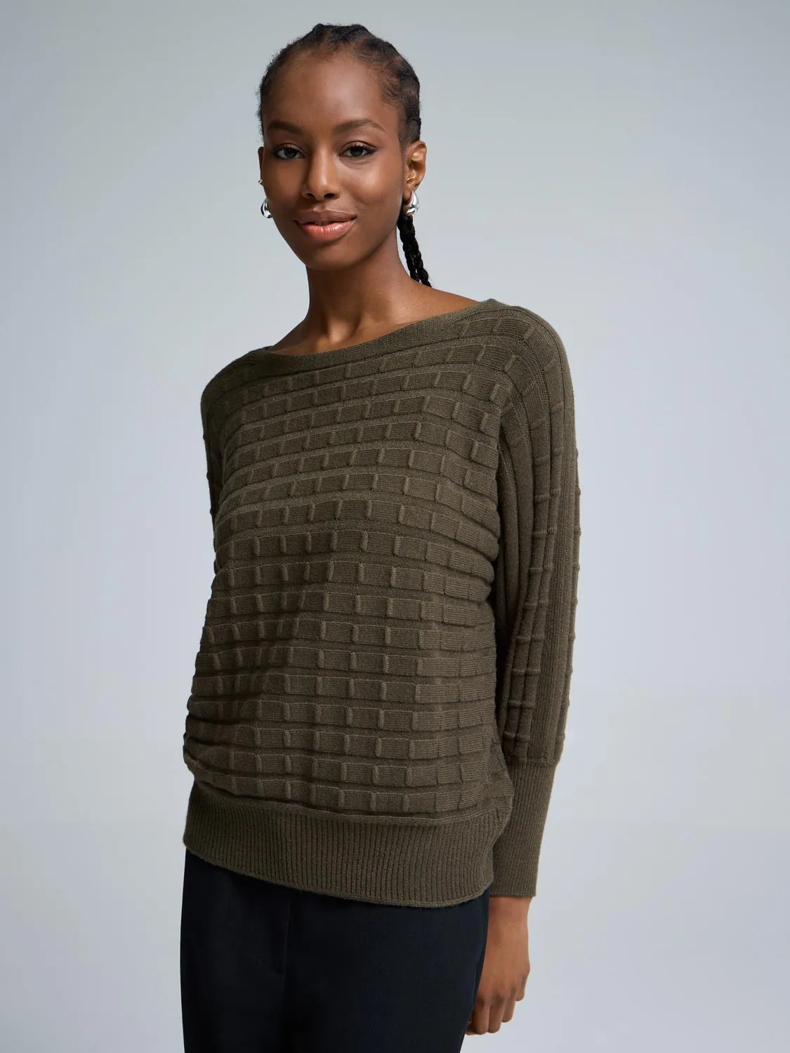 Dolman Sleeve Cable Knit Sweater sold by Suzy Shier product image thumbnail 4