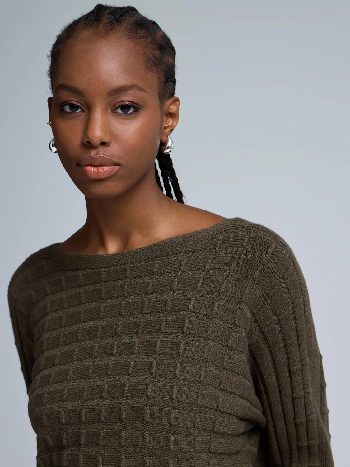 Dolman Sleeve Cable Knit Sweater sold by Suzy Shier product image thumbnail 5