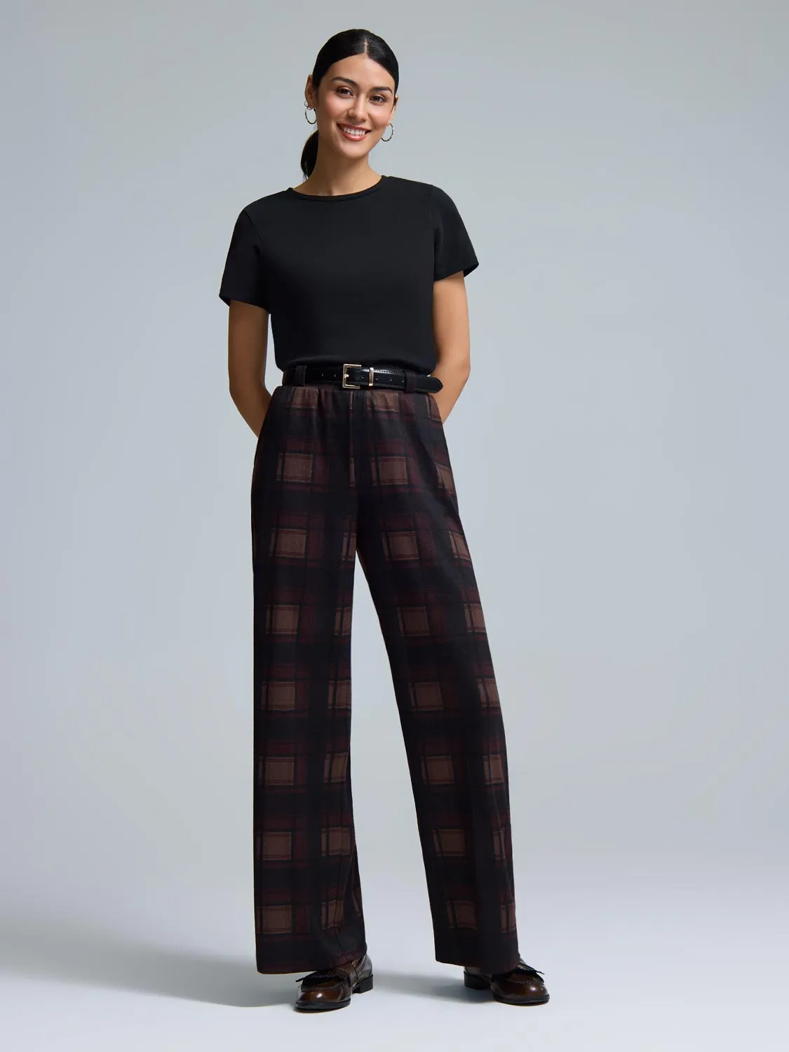 Wide-Leg Plaid Pants sold by Suzy Shier