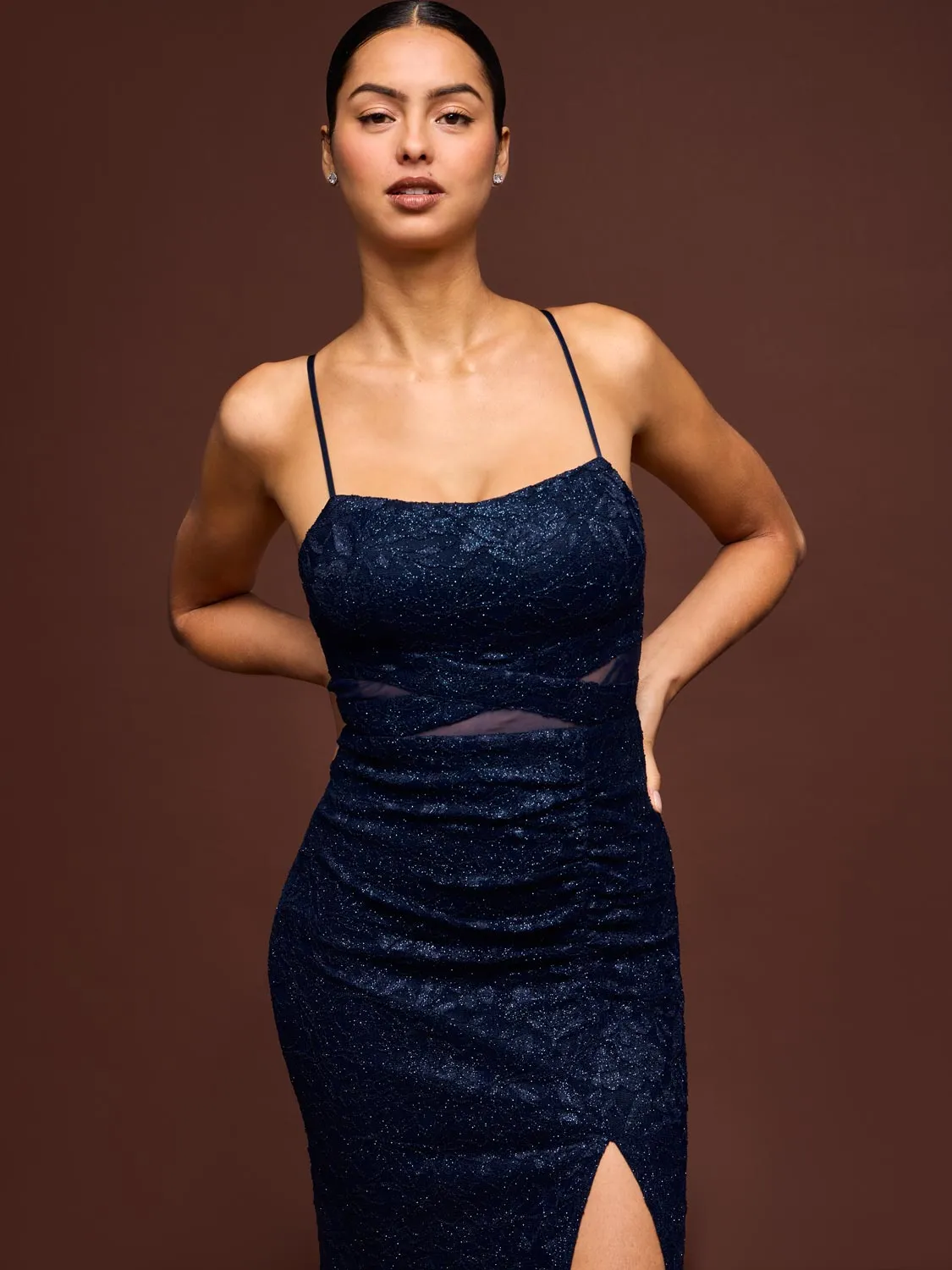 Glitter Lace Gown sold by Suzy Shier product image thumbnail 2