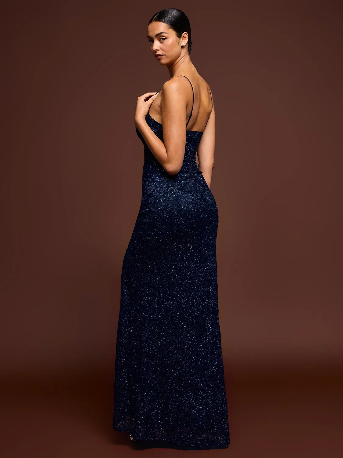 Glitter Lace Gown sold by Suzy Shier product image thumbnail 3