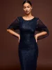 Metallic Crinkle Knit Sheath Dress With Cape sold by Suzy Shier