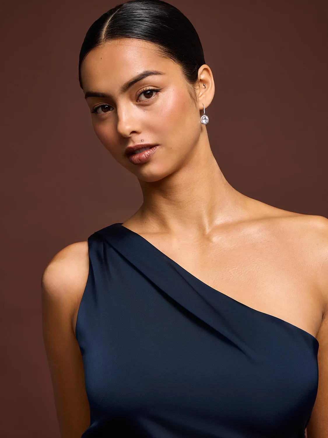 One-Shoulder Satin Midi Dress sold by Suzy Shier product image thumbnail 3