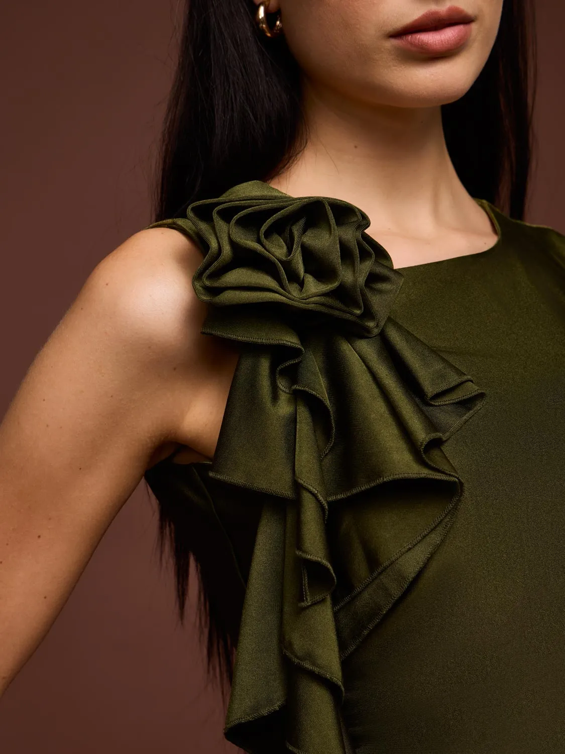 Sleeveless Rosette Ruffle Top sold by Suzy Shier product image thumbnail 3