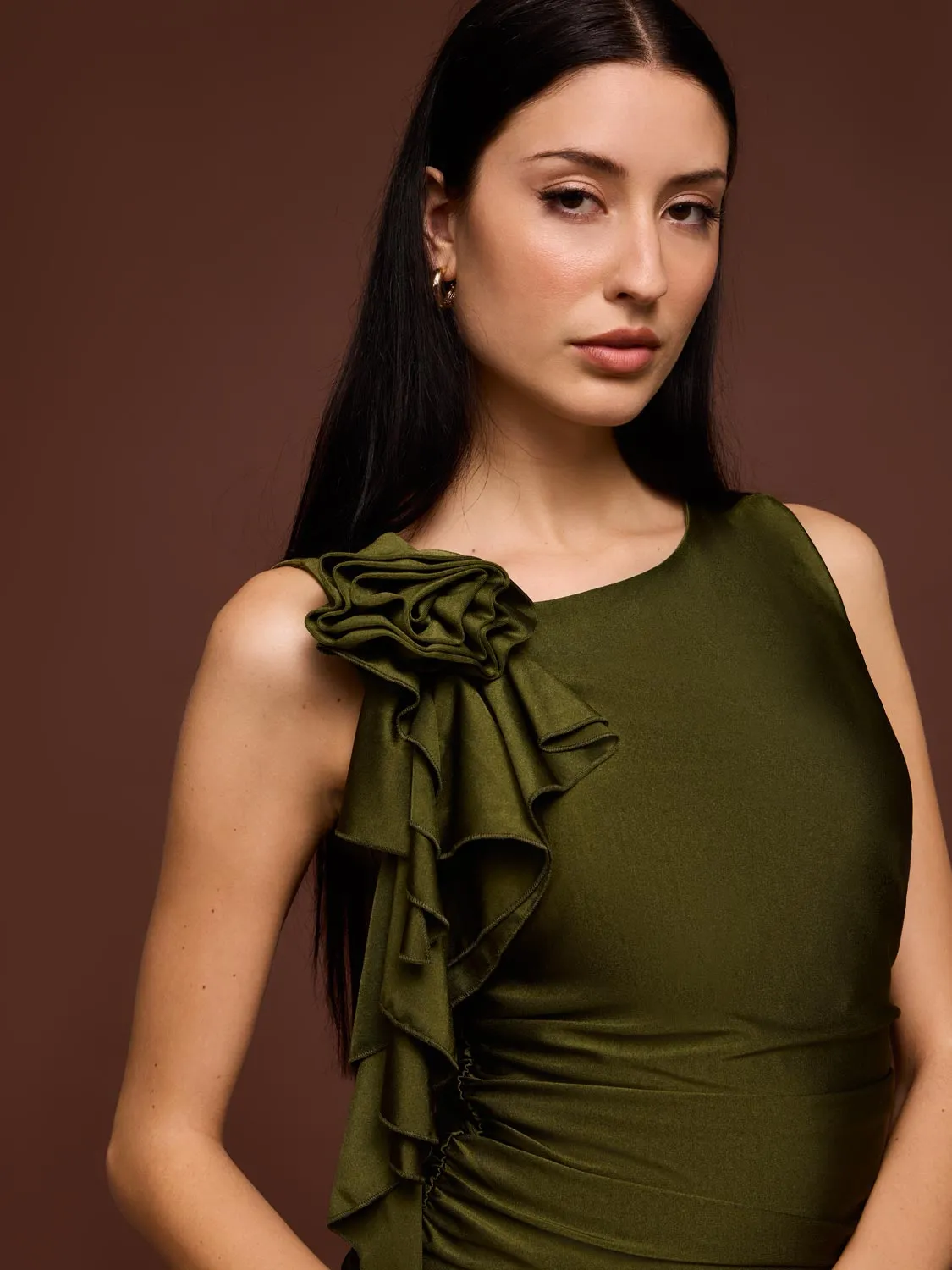 Sleeveless Rosette Ruffle Top sold by Suzy Shier product image thumbnail 5