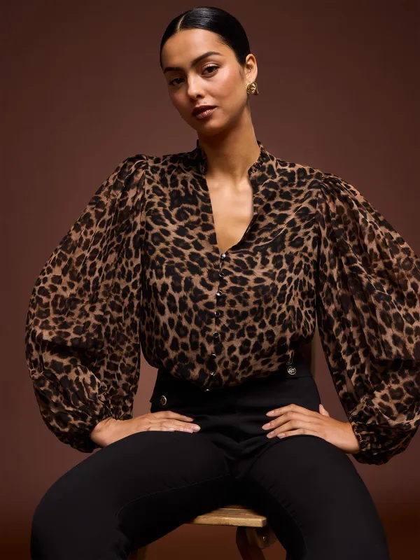 Leopard Print Blouse sold by Suzy Shier