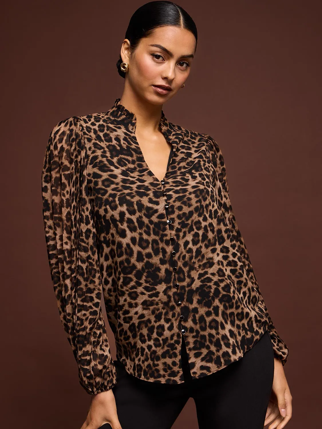 Leopard Print Blouse sold by Suzy Shier product image thumbnail 4