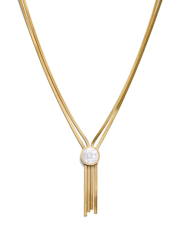 Pearl Lariat Snake Chain Necklace sold by Suzy Shier